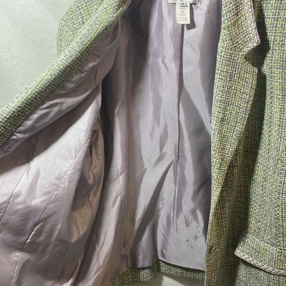 NWT Pendleton Womens sz 18 Blazer Green Mint Purple Silk Tweed Satin Lining - Picture 13 of 14